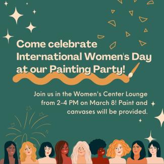 international women's day painting party graphic