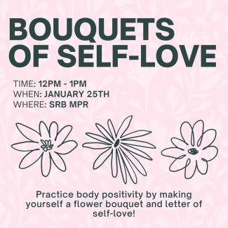 Graphic for bouquets of self-love event